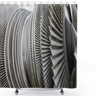 Personality  Steam Turbine Of Nuclear Power Plant In The Sunlight Shower Curtains