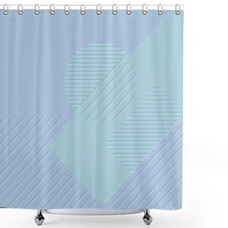 Personality  Blue Geometric Vector Background Shower Curtains