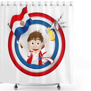 Personality  Paraguay Soccer Fan Flag Cartoon Shower Curtains
