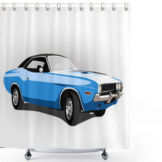 Personality  Blue Classic Hot Car Shower Curtains