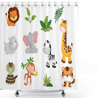 Personality  Jungle Animal Shower Curtains