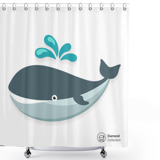 Personality  Whale Icon Shower Curtains
