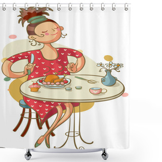Personality  Lunch Shower Curtains