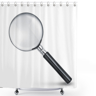 Personality  Magnifying Glass Isolated On White With Soft Shadow Shower Curtains