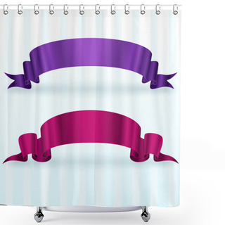 Personality  Banners With Ribbon,  Vector Illustration  Shower Curtains
