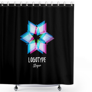 Personality  Abstract Star. Logo Star. Logo Vector Star. Isolated Modern Stylish Logo. Colorful Logo. Geometric Logo. Color Overlapping Effects. Design Elements. Triangles Logo. Jewelry Logo. Shower Curtains