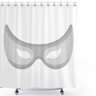 Personality  Eye Mask Icon In Monochrome Style Isolated On White Background. Superheros Mask Symbol Stock Vector Illustration. Shower Curtains