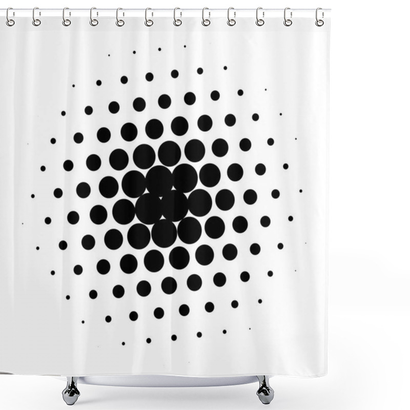 Personality  Halftone Element. Abstract Geometric Graphic With Half-tone Pattern Shower Curtains