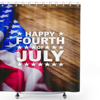 Personality  Composite Image Of Happy Fourth Of July Shower Curtains