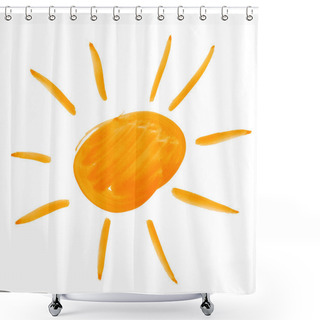 Personality  Big Sun. Watercolor Drawing On Paper Shower Curtains