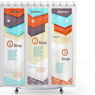 Personality  Set Of Banner Design Template Shower Curtains