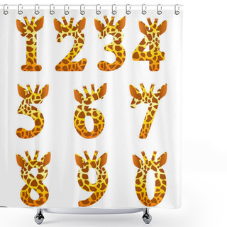 Personality  Giraffe Numeral Set Shower Curtains