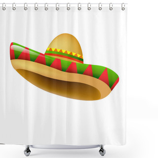 Personality    Mexico Sombrero Illustration Shower Curtains