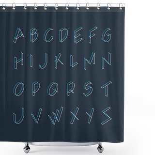 Personality  Isometric Monoline Letters Shower Curtains