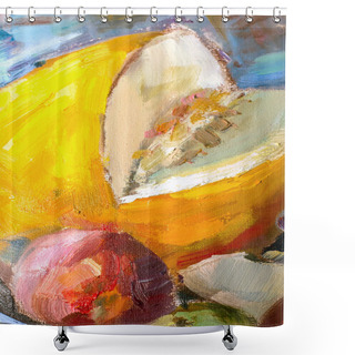 Personality  Texture Painting Oil Painting On Canvas, Abstract Oil Still Life Shower Curtains