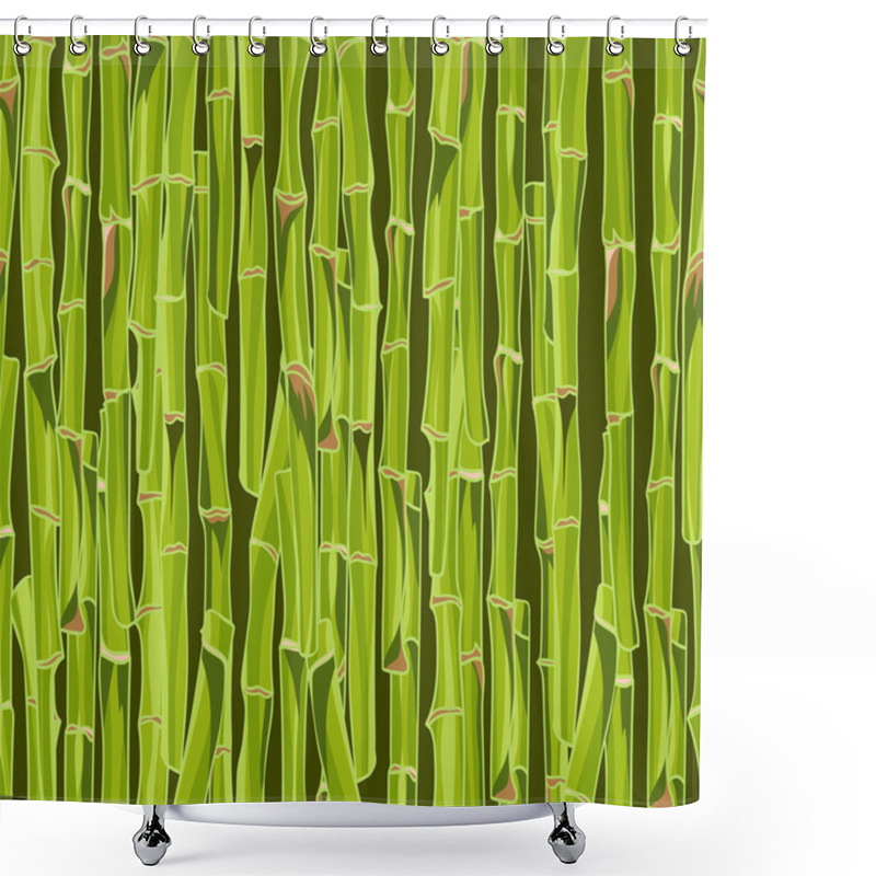 Personality  Hand-drawn Green Bamboo Seamless Bacground Shower Curtains