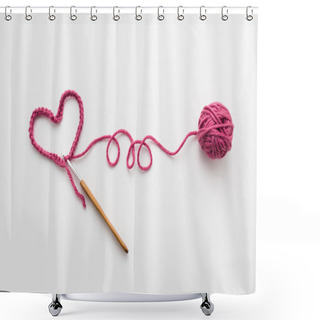 Personality  Love Crochet On White Shower Curtains
