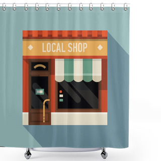 Personality  Local Shop Store Facade Shower Curtains