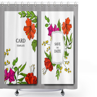 Personality  Vector Tropical Floral Botanical Flower. Engraved Ink Art. Wedding Background Card Floral Decorative Border. Shower Curtains