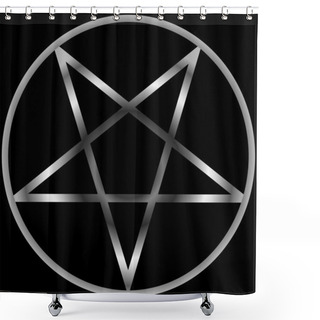 Personality  Silver Pentacle Shower Curtains