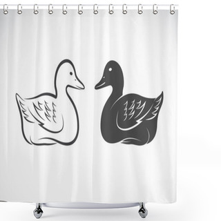 Personality  Vector Image Of An Duck On White Background Shower Curtains