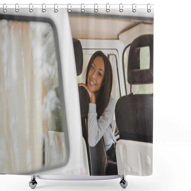Personality  African American Girl In Minivan Shower Curtains