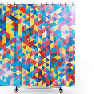 Personality  Abstract Vector Colorful Background With Triangles. Futuristic Technology Design Shower Curtains