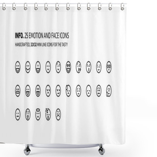 Personality  Emotions Mini Line, Illustrations, Icons Shower Curtains