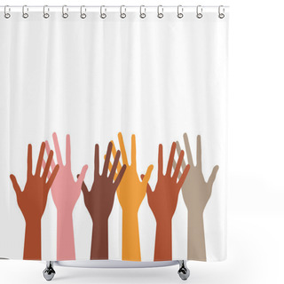 Personality  Colorful Hands Silhouette, Vector Shower Curtains