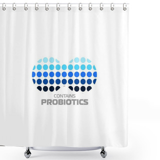 Personality  Probiotics Logo. Bacteria Logo. Concept Of Healthy Nutrition Ingredient For Therapeutic Purposes. Simple Flat Style Trend Modern Logotype Graphic Design Isolated Shower Curtains