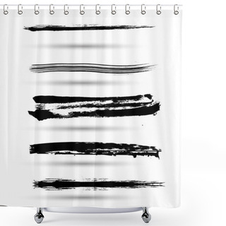 Personality  Black Brush Strokes Shower Curtains