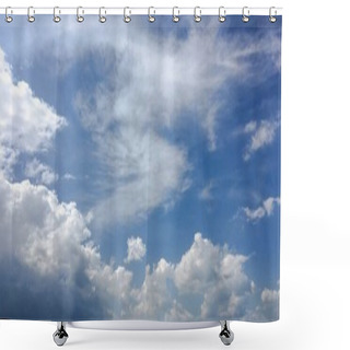 Personality  Beautiful Blue Sky With Clouds Background.Sky Clouds.Sky With Clouds Weather Nature Cloud Blue.Blue Sky With Clouds And Sun Shower Curtains