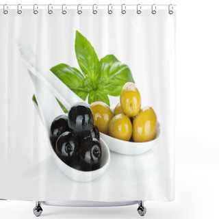 Personality  Green And Black Olives Shower Curtains