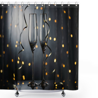 Personality  Empty Wineglasses Shower Curtains
