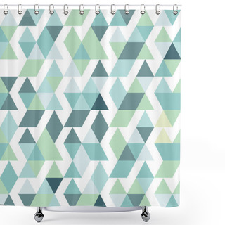 Personality  Blue Bright Abstract Triangles Background Shower Curtains