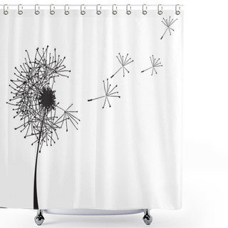 Personality  Dandelion Outline Shower Curtains
