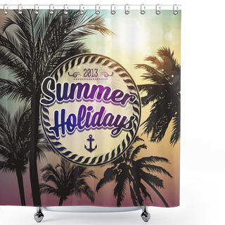 Personality  Summer Holidays Vector Background. Shower Curtains