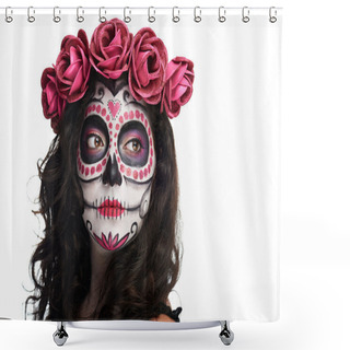 Personality  Catrina Skull Makeup Shower Curtains