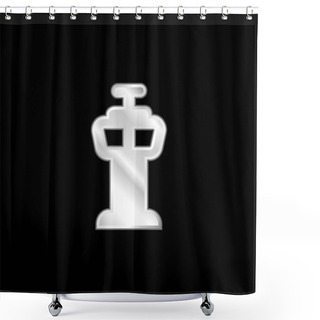 Personality  Airport Control Tower Silver Plated Metallic Icon Shower Curtains