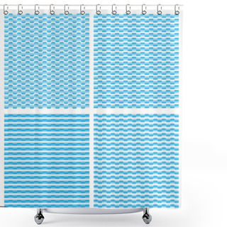 Personality  Blue Seamless Patterns Shower Curtains