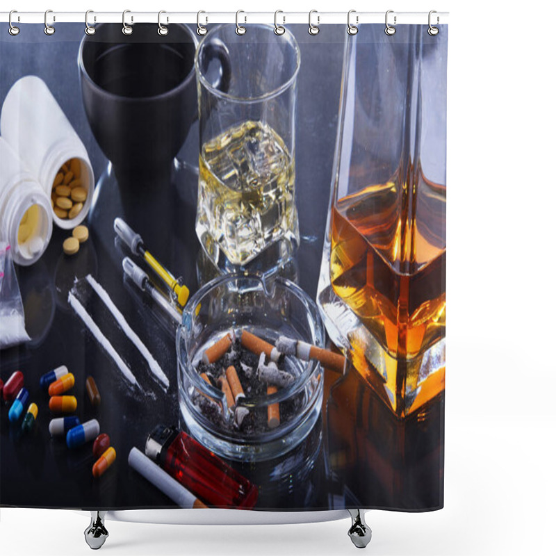 Personality  Addictive Substances, Including Alcohol, Cigarettes And Drugs. Shower Curtains