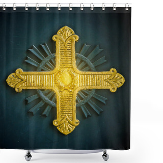Personality  Golden Cross Shower Curtains