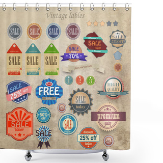 Personality  Vintage Discount And High Quality Labels Shower Curtains