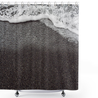 Personality  White Sea Foam On Wet Sandy Beach  Shower Curtains