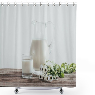 Personality  Milk In Jug And Glass Shower Curtains