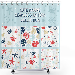 Personality  Sea Marine Patterns Collection Shower Curtains