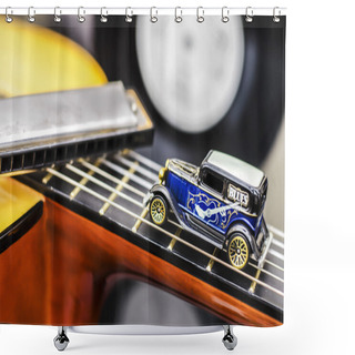 Personality  Blues Car Shower Curtains