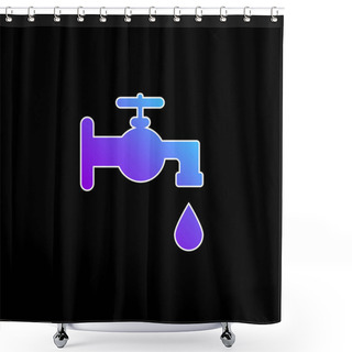 Personality  Bathroom Faucet Tool Blue Gradient Vector Icon Shower Curtains