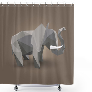 Personality  Vector Illustration Of Origami Elephant. Shower Curtains