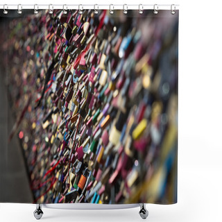 Personality  Lockers At Pont Des Arts Shower Curtains